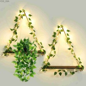 Autres étagères suspendues à la maison avec des lumières de bande à LED Ivy artificielles utilisées pour la décoration murale de chambre à coucher plante à plante salon cuisines de salles YQ240408