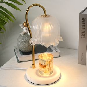 Autres décorations pour la maison Lampe d'aromathérapie Lily of the Valley sans gradation de feu Petite chambre de nuit Décoration de marbre de chevet Cire fondante 230901