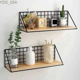 Autre décoration intérieure m étagère flottante mural en bois rural rack de rangement en bois avec un support de panier en métal facile à installer et à utiliser yq240408