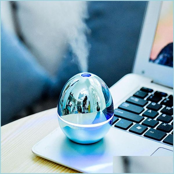 Autre décor à la maison Mini Humidificateur Huiles Essentielles Diffuseurs Oeufs Plaqué Or Trasonic Belle Femme Homme Accessoires de Bureau Petit Humidi Dh1Lc