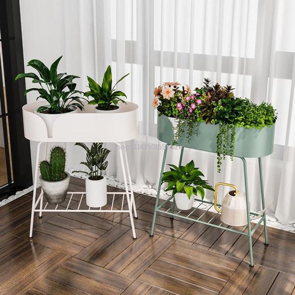 Otra decoraci￳n del hogar estante de flores n￳rdicos balc￳n de la sala de estar simple Tipo de piso de m￺ltiples capas verde r￡bano suculento