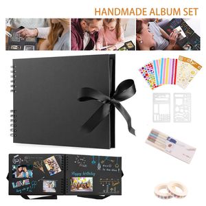 Autres albums de décoration de maison 80 pages noires Livres de mémoire A4 Craft Paper Diy Scrapbooking Photo Wedding Anniversaire Birthday Childrens Gift 230925