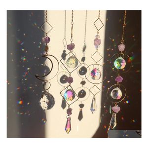 Other Home Decor Prism Suncatcher Hanging Window Crystals Rainbow Light Catcher Crystal Sun 50Mm Summer Gift Octagon Beads Drop Deli Dh1Rp