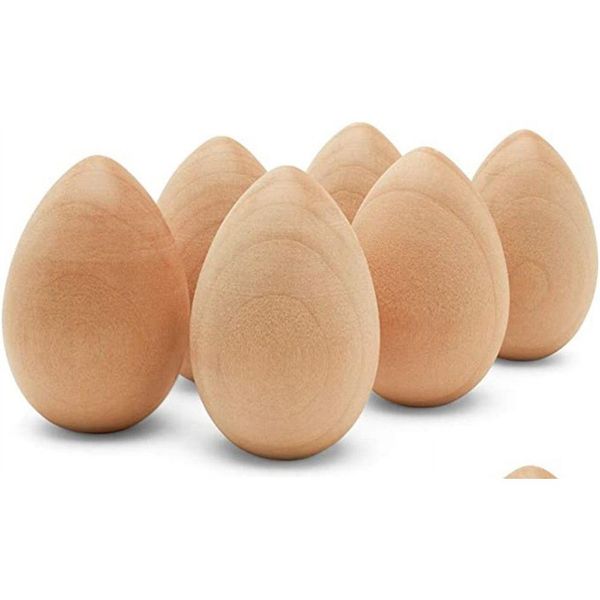 Otra decoración para el hogar Huevos de Pascua de madera estables y lisos para pintar Calidad pequeña para manualidades 2 en entrega directa Jardín Dhxhw