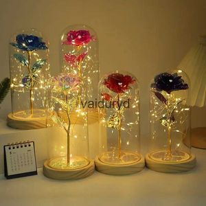 Autre décor à la maison Cadeau de Saint Valentin Artificielle Bête éternelle Beauté Rose Fleur éternelle Amoureux Dôme LED Noël Mère Anniversairevaiduryd