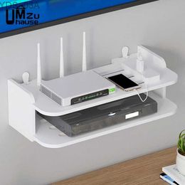 Andere woninginrichting Wifi Rack Router Power Strip Multiple Socket TV Settop Box Cable Hidden Floating Wall Mounted Storage Manager YQ240408