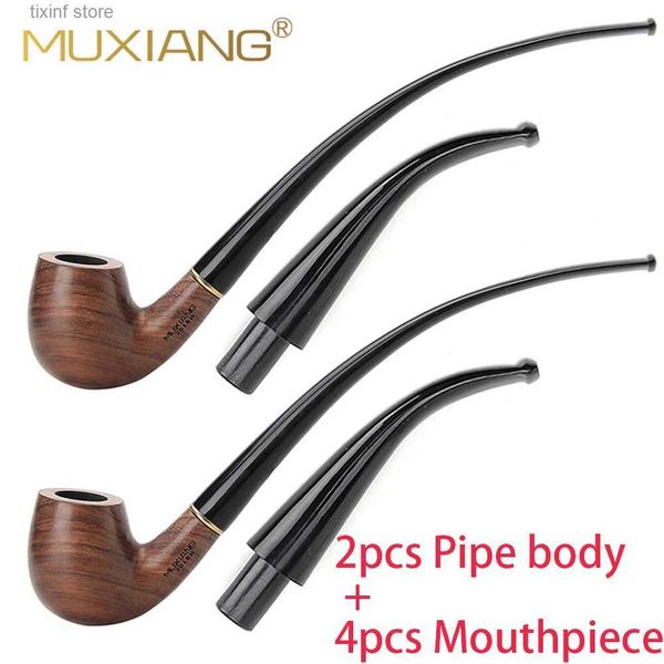 Autre jardin à la maison 1 / 2PCS PIPE SET 2 en 1 en bois de palissandre pipe à tabac tube de tabac en bois avec filtre de 9 mm 10 outils de tabac ensemble de tuyaux cadeau pour hommes T240309