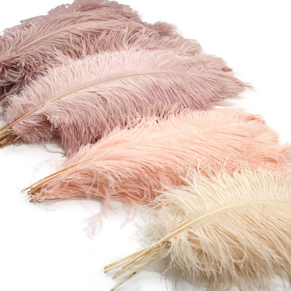 Otro lote de 10 piezas de Home Garden de plumas de avestruz rosadas de cuero natural utilizadas para la decoración del banquete de boda artesanal pieza central de la mesa Plumas