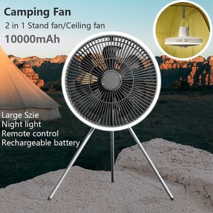 Home Tuin 10000mAh USB Camping Plafondventilator met afstandsbediening Vloerstandaard Koelventilatoren Oplaadbaar Draadloos Verticale tafel Buiten 230721