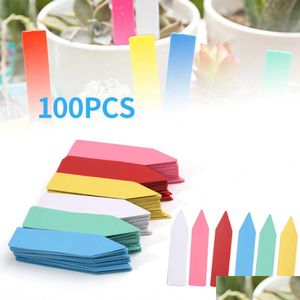 Other Home Garden 100st Colorf Plant Labels Plastic Tags Kwekerij Markers Bloemen Sorteerbord Diy Decoratie Tag Tools Drop Delive Dhnto