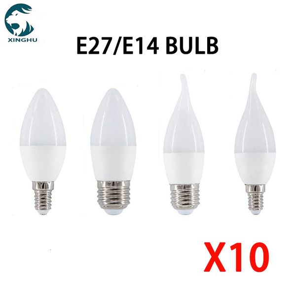Autre maison jardin 10 pièces ampoule LED E14 E27 lampe à LED intérieure 3W 6W 9W12W bougie décor lustre AC220 Lampada 230807