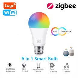 Other Home Garden 18W 15W Tuya Wifi Bombilla inteligente RGB E27 Zigbee Lámpara LED 110V Alexa para Google 230807