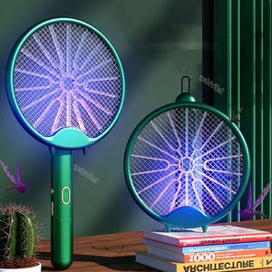 Other Home Garden 2-In-1 3000V Mosquito Racket Swatter Foldable Electric Mosquito Net Rechargeable Mosquitoes Light Trap Repellent Lamp Bug Zapper 230703