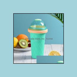 Andere huizentuin 2022 Zomer herbruikbaar Custom Sile Cup Creative Cream Squeeze Slushy Maker Ice Cup Drop Deli DHGRQ