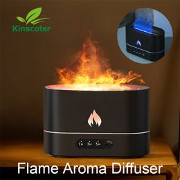 Andere Hausgarten 250 ml Flammenbefeuchter 135 Stunden USB Smart Timing LED Elektrischer Aromadiffusor Simulation Feuer Nachtlampe 221027