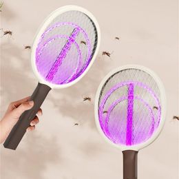 Other Home Garden 2IN 1 Electric Insect Raqueta Swatter Zapper Mosquito Swatter Killer Lamp USB Recargable Electric Bug Zapper Fly Swatter Trap 230526