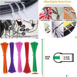 Andere huizentuin 4 inch Colorf Zip Tie zelf vergrendeling nylon draadbanden organiseren perfect voor kantoor en drop levering otke7