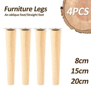 Other Home Garden 4pcs Altura 8 15 20 25CM Patas de muebles de madera maciza Cono inclinado Sofá cama Gabinete Mesa y silla Pies de repuesto Pie inclinado 230701