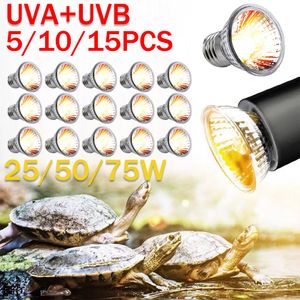 Autre Jardin de la maison 515pcs 255075W UVAUVB Reptile Lampe Ampoule Tortue Se prélasser Ampoules UV Chauffage Lampe solaire à spectre complet pour amphibiens 230925