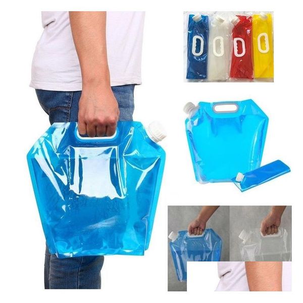 Autre Maison Jardin 5L En Plein Air Pliant Sacs À Eau Pliable Sac À Boire Conteneur De Voiture Conteneur Pour Cam Randonnée Pique-Nique 100 Pcs Drop De Dhnvh