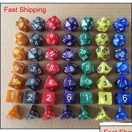 Otro jardín de casa 7 unids / set Creative RPG Game Dice D Colorf Mticolor Mixed White D4 D6 D8 D10 D1 Qylasp Hairclippers2011 Drop Deliver Dhkm1