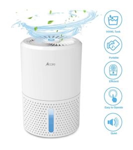 Other Home Garden Acare Déshumidificateur Absorbeurs d'humidité Sécheur d'air avec réservoir d'eau de 900 ml silencieux pour sous-sol salle de bain armoire 230616