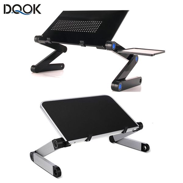 Otro Home Garden Soporte de escritorio ajustable para computadora portátil Lapdesk ergonómico de aluminio portátil para TV Cama Sofá PC Mesa portátil con alfombrilla para mouse 230504