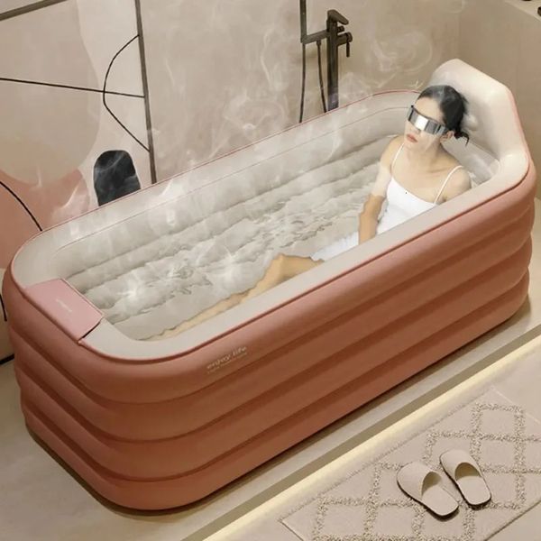 Autres Accueil Jardin Adulte Portable Baignoire Baignoire pliante Seau Corps Sauna Douche Vapeur Gonflable Whirlpool Simple Salle De Bain Fournitures 231031