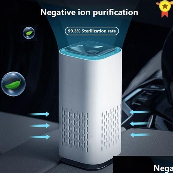 Otro hogar Jardín Purificador de aire Limpiador para el hogar Filtros Hepa USB Bajo Ruido Coche portátil Xiomi con luz nocturna Escritorio Drop Entrega Dhxie