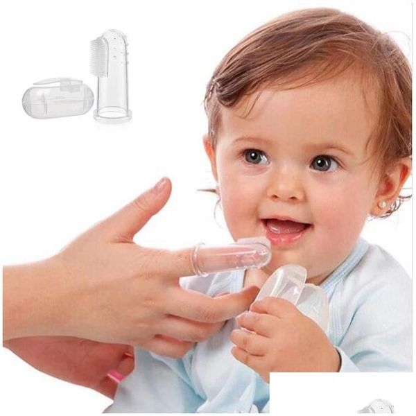 Otro Hogar Jardín Bebé Sile Cepillo de dientes Cepillo de dedo Favor de fiesta Dientes para niños Cepillos de limpieza oral Suministros de viaje portátiles Dro Dhbqw