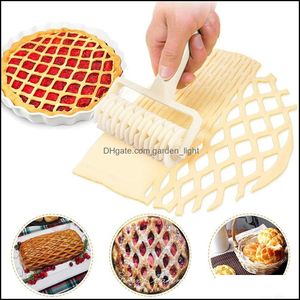 Autres outils de cuisson de jardin à la maison Pl Net Wheel Couteau Pizza Pâtisserie Rouleau Cutter pour pâte Cookie Pie Craft Cuisine Outil Drop D Dhrbg