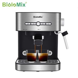 Autre Maison Jardin BioloMix 20 Bar 1050W Machine à café expresso semi-automatique avec mousseur à lait Cafetera Cappuccino Vapeur d'eau 230211