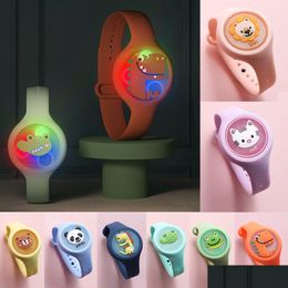 Overig Huis Tuin Kinderen Cartoon Muggenmelk Anti Insect Armband Plant Essentiële Olie Ring Baby Kid Polsbandje Horloge Drop Dhnl6