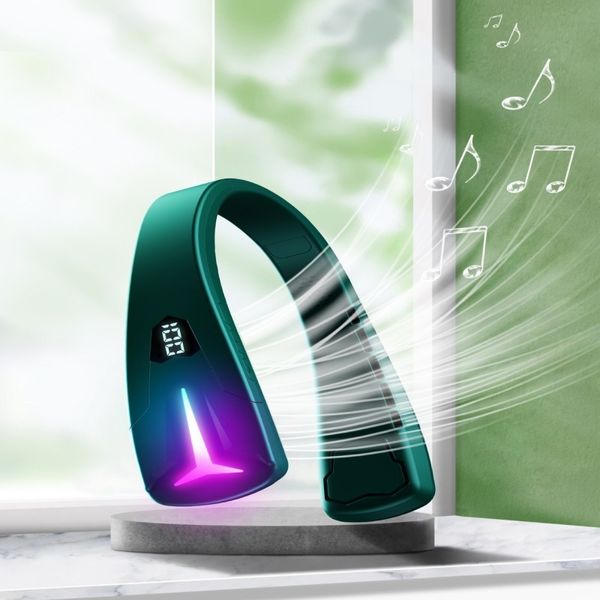 Otro hogar jardín colorido cuello colgante ventilador Bluetooth auriculares perezosos deportes portátiles cuello colgante Motor sin escobillas estático 230729