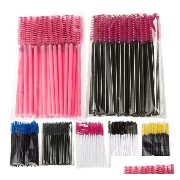 Autre Maison Jardin Jetable Cils Brosse Mascara Baguettes Applicateur Maquillage Cosmétique Outil Rose Bleu Jaune Noir Couleur Vends B0735 D Dhpjn