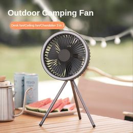 Other Home Garden DQ212 Ventilateur de refroidissement par air Support de trépied de bureau rechargeable par USB avec veilleuse Appareils de plafond de camping en plein air portables 230422