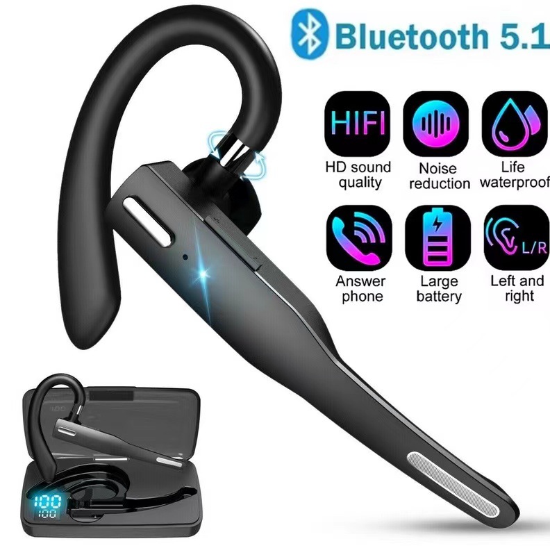 Diğer Ev Bahçesi Patlayıcı Kablosuz İş Asma Kulak Tipi Bluetooth Kulaklık YYK-525 Tek Kulak Enc Gürültü Azaltma
