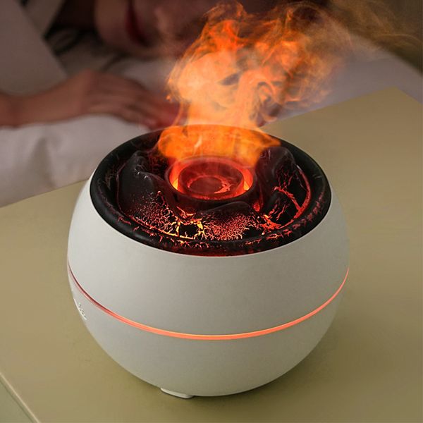 Other Home Garden Flame Volcano Humidificador USB Plug in Aromaterapia Pulverizador Ultrasónico Atomización Sincronización Regalo de Navidad para Office 230705