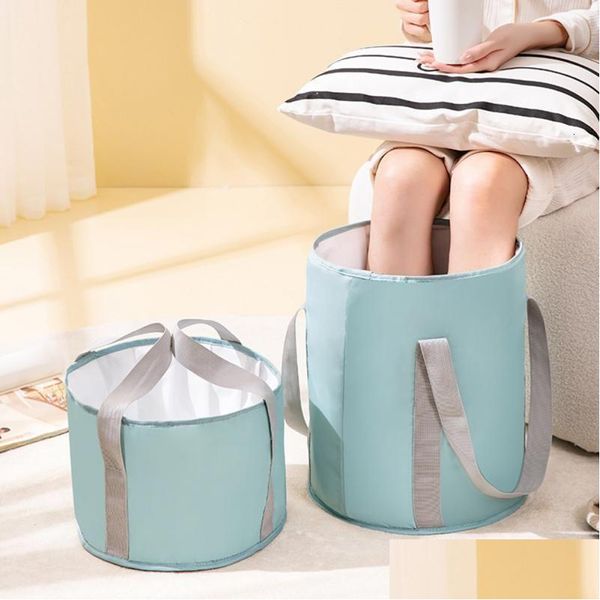 Otro hogar Jardín Tratamiento de pies Bañera plegable Bolsa de baño portátil Lavabo Cubo de agua Pies de gran capacidad Spa Mas Lavado para exterior Dh5Bd