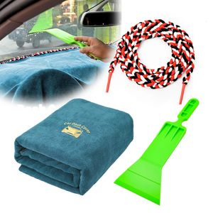 Overig Huis Tuin FOSHIO Voorruit Dashboard Beschermhoes Microvezel Sterk waterabsorberend Soak Tint Touw Autowassen Drogen Handdoek Schoon gereedschap 231216