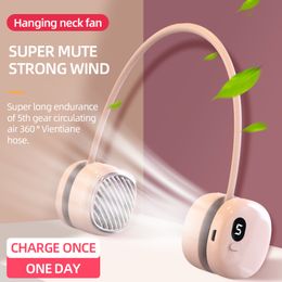 Andere huizentuin Goon Hanging Neck Fan 1000 MAH stille kleine USB oplaadbare AI -schermscherm Display Portable Mini Ventilateur Venty ventilator Portable 230812