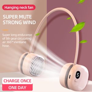 Overig Huis Tuin GOONE Hangende nekventilator 1000 MAh Stil Klein USB Oplaadbaar Ai Scherm Draagbare Mini Ventilateur Venty Ventilator Draagbaar 230804