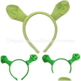 Andere huizentuin Halloween Moq50pcs Hair Hoop Shrek Hairspin Ears Hoofdband hoofdcirkel feestkostuum Item Masquera Dhavp