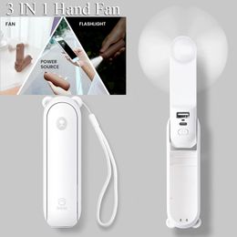 Andere Thuis Tuin Handheld Mini Ventilator 3 IN 1 Handventilator Draagbare USB Oplaadbare Kleine Zakventilator Ventilator op batterijen met Power Bank 230703