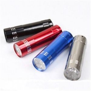 Otro Home Garden High Powerf Mini Linterna 9 Led Impermeable Flash Light Lámpara de bolsillo pequeña Antorcha Lámparas Tácticas para cámara al aire libre Dh6Ms