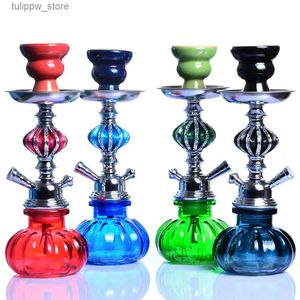 Autre Home Garden Hobelah Shisha Pipe Kit avec tuyau en cuir synthétique Ceramic Sheesha Bowl Metal Charcoal Tongs Chicha Narguile Hookah Pipe L46