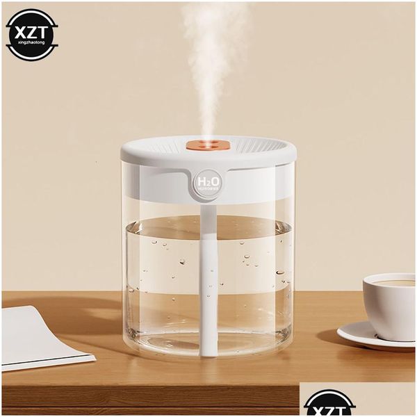 Otros humidificadores de jardín para el hogar Humidificador de aire de doble boquilla de 2 litros con pantalla LCD Difusor de aceite aromático de gran capacidad Adecuado para dormitorio familiar Otrlf