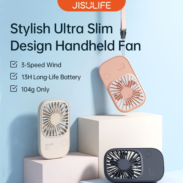 Otro Home Garden JISULIFE Mini Ventilador de mano Ventiladores pequeños Portátil con soporte USB Recargable Ventilador de escritorio Maquillaje Ventilador de pestañas Enviar Cordón 230625