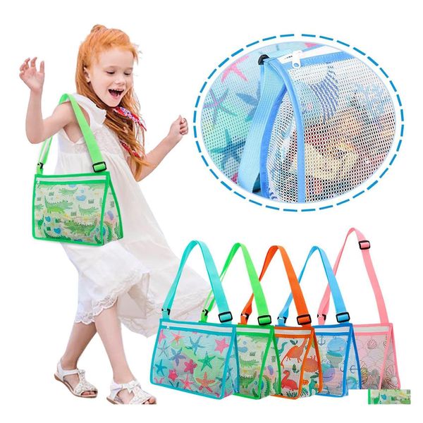 Autre maison jardin enfants jouet sac en maille sac de collecte de coquille de plage sacs de jouets de sable sac de rangement pour garçons filles accessoires de natation Chil Dhyku