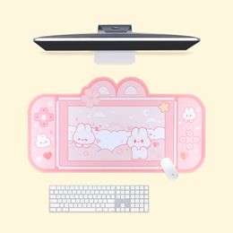 Autre maison jardin grand tapis de souris de jeu Kawaii mignon rose Sakura lapin XXL tapis de bureau étanche à l'eau antidérapant accessoires pour ordinateur portable 230705